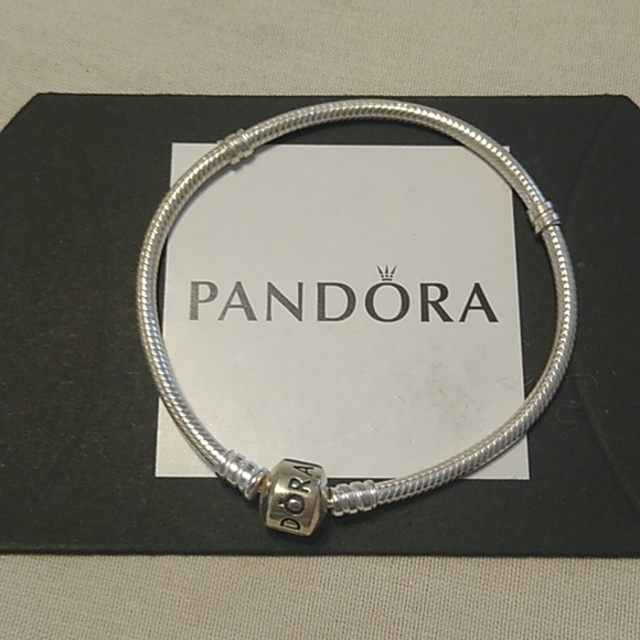 Pandora Moments Barrel Clasp Snake Chain Bracelet, 7.0" - Picture 2 of 5